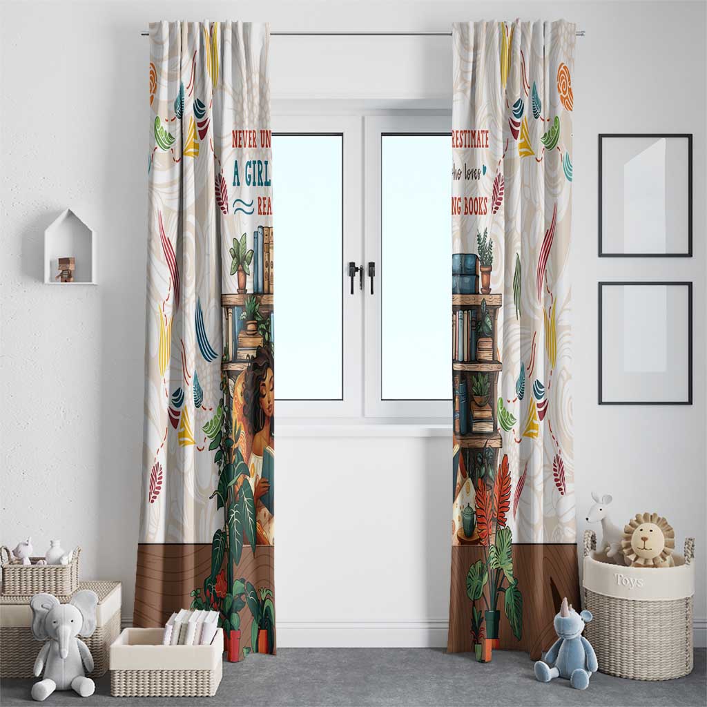 Never Underestimate A Girl Who Loves Reading Books Window Curtain