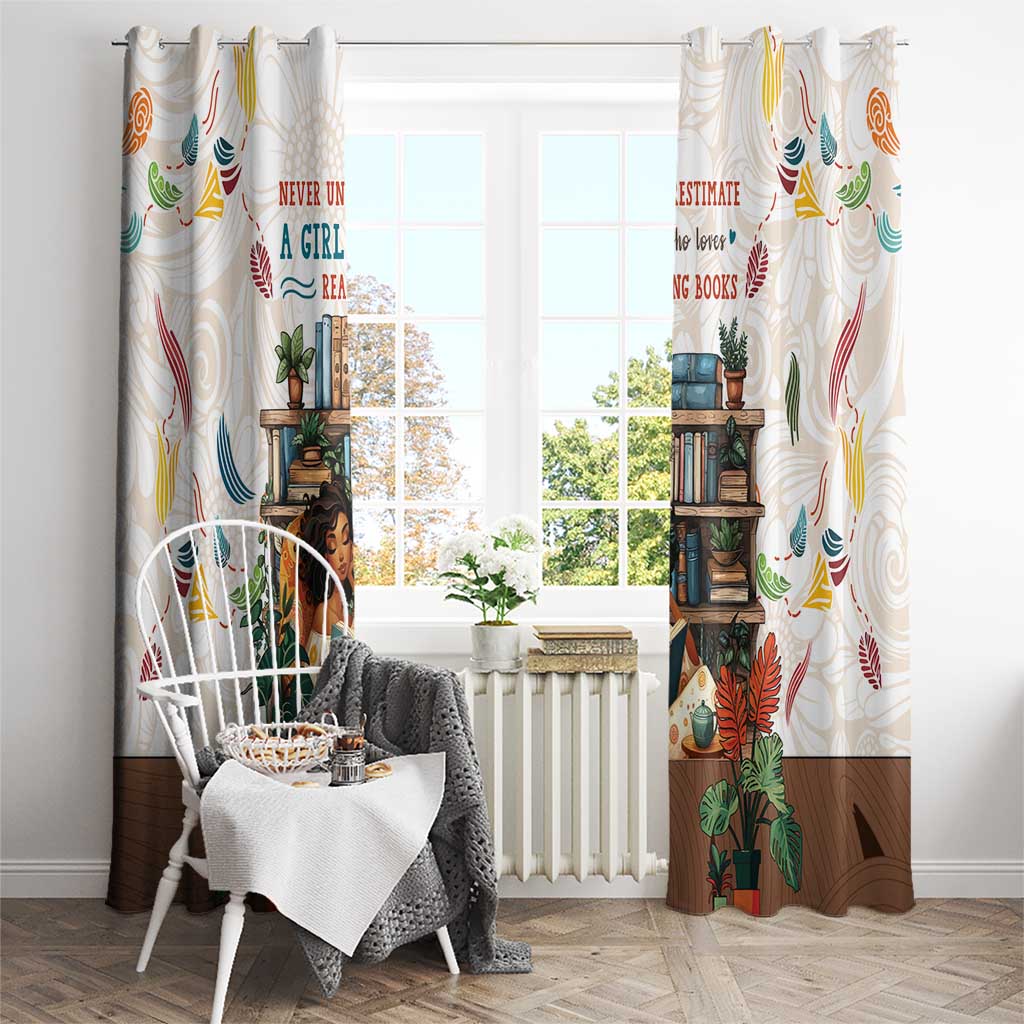 Never Underestimate A Girl Who Loves Reading Books Window Curtain