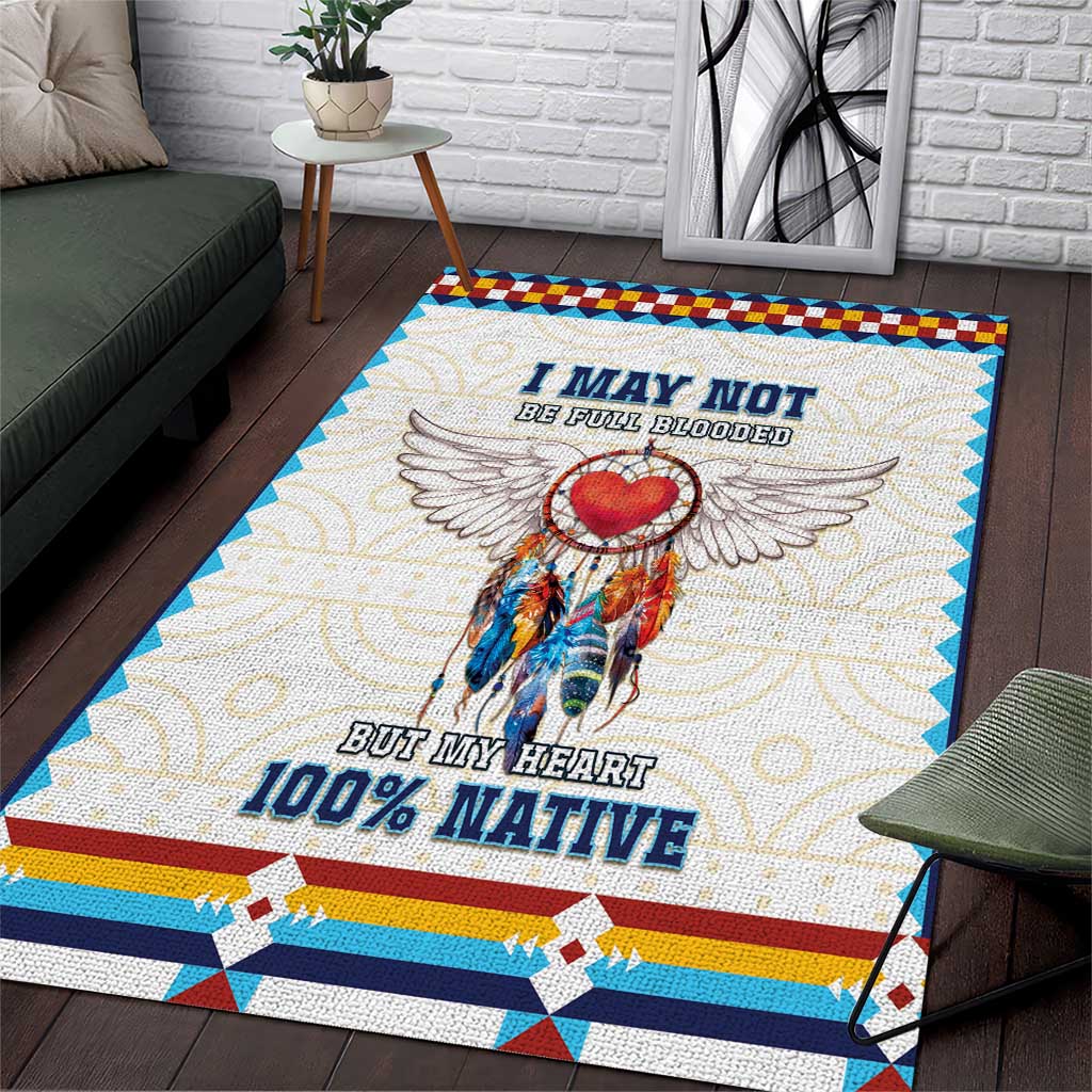 Native American Love Area Rug Dream Catcher With Angel Wings