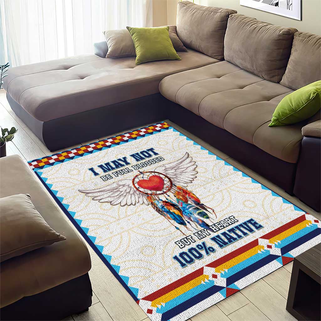 Native American Love Area Rug Dream Catcher With Angel Wings