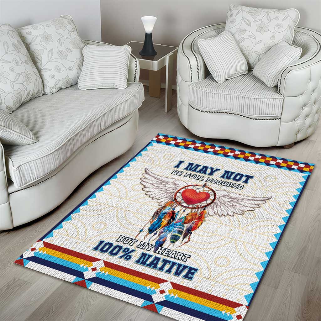 Native American Love Area Rug Dream Catcher With Angel Wings