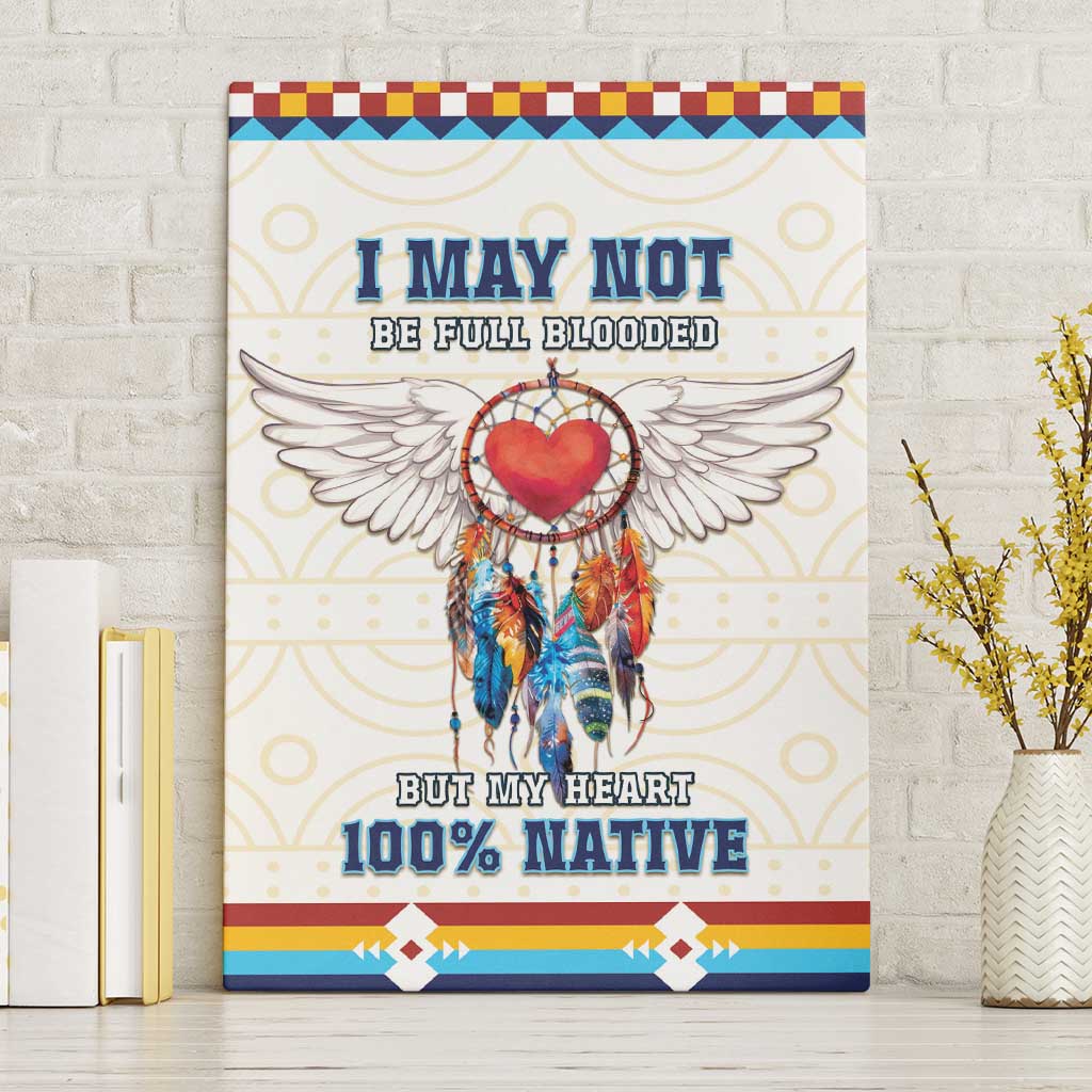 Native American Love Canvas Wall Art Dream Catcher With Angel Wings