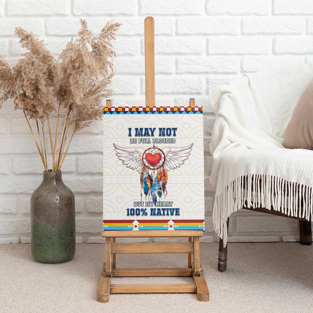 Native American Love Canvas Wall Art Dream Catcher With Angel Wings