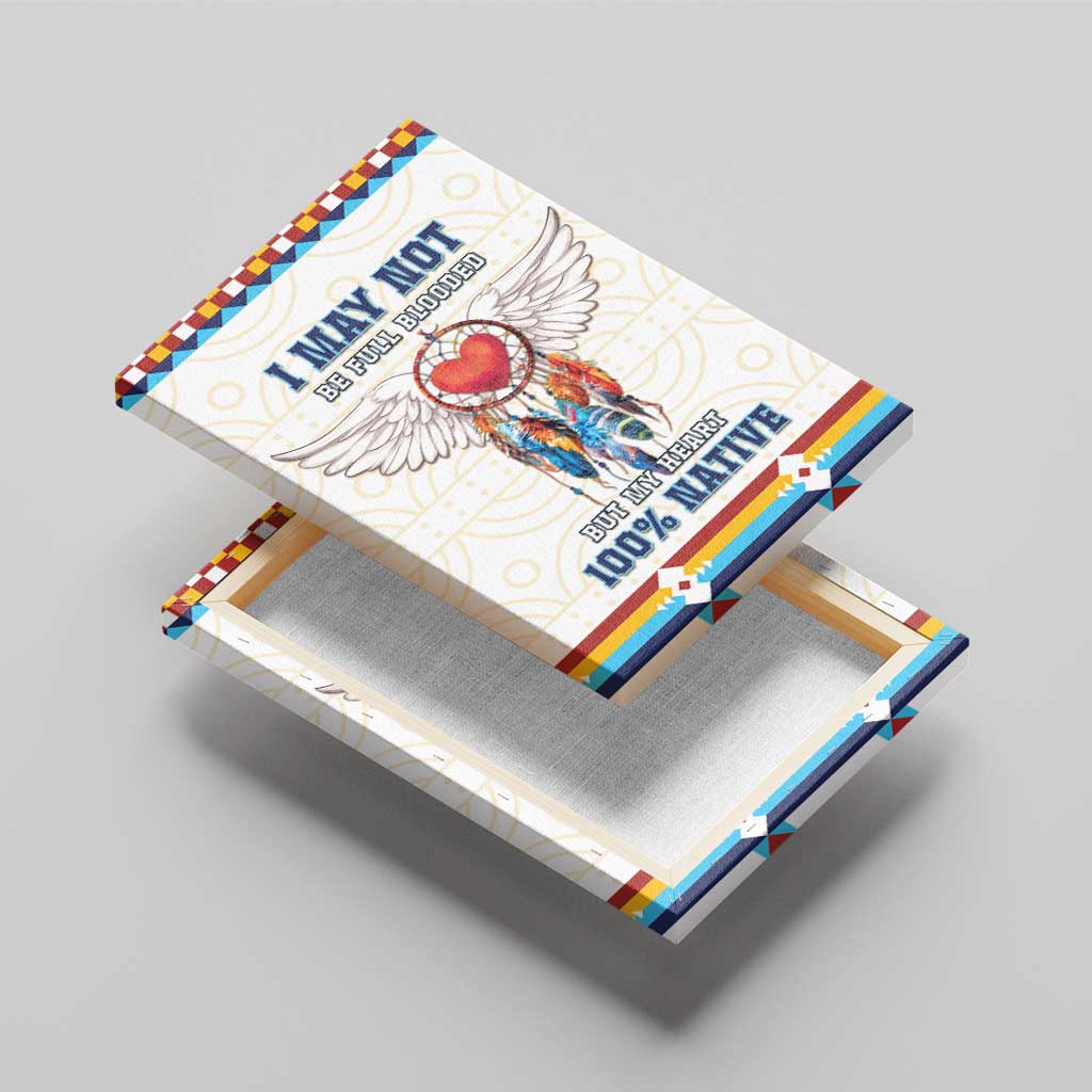 Native American Love Canvas Wall Art Dream Catcher With Angel Wings