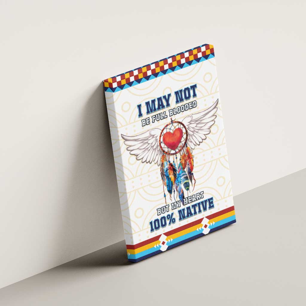 Native American Love Canvas Wall Art Dream Catcher With Angel Wings