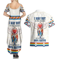 Native American Love Couples Matching Summer Maxi Dress and Hawaiian Shirt Dream Catcher With Angel Wings