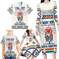Native American Love Family Matching Long Sleeve Bodycon Dress and Hawaiian Shirt Dream Catcher With Angel Wings