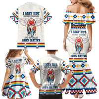 Native American Love Family Matching Mermaid Dress and Hawaiian Shirt Dream Catcher With Angel Wings