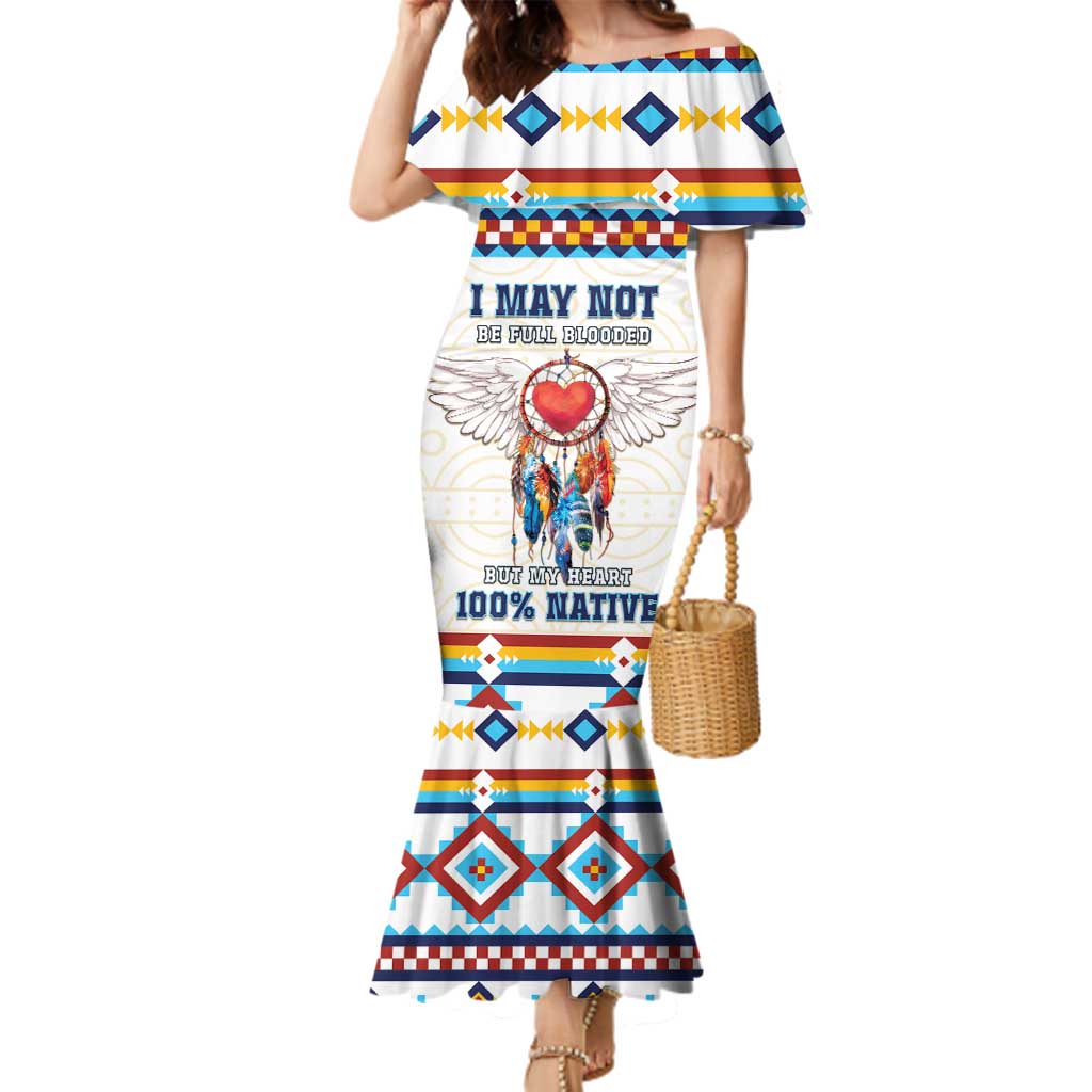 Native American Love Family Matching Mermaid Dress and Hawaiian Shirt Dream Catcher With Angel Wings