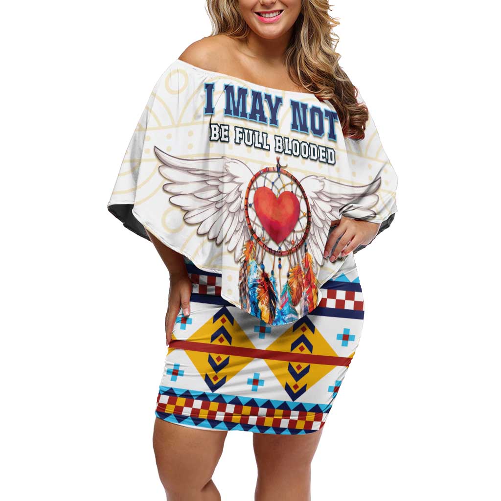Native American Love Family Matching Off Shoulder Short Dress and Hawaiian Shirt Dream Catcher With Angel Wings