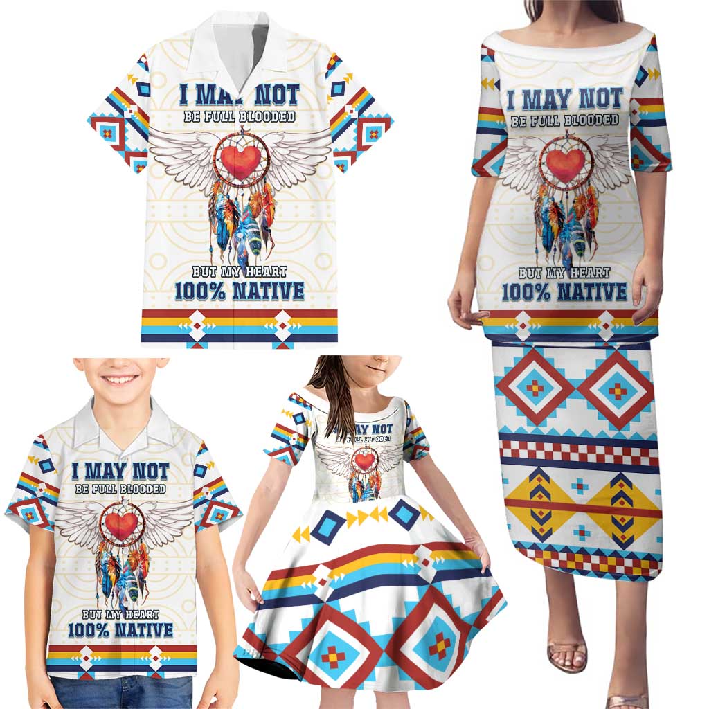 Native American Love Family Matching Puletasi and Hawaiian Shirt Dream Catcher With Angel Wings