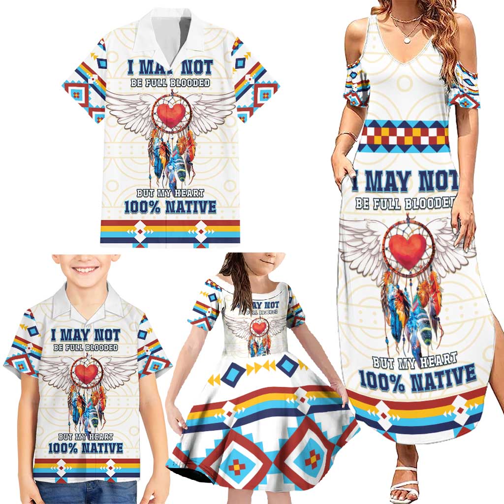 Native American Love Family Matching Summer Maxi Dress and Hawaiian Shirt Dream Catcher With Angel Wings