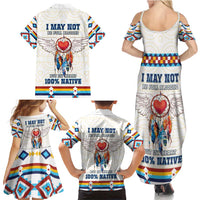 Native American Love Family Matching Summer Maxi Dress and Hawaiian Shirt Dream Catcher With Angel Wings