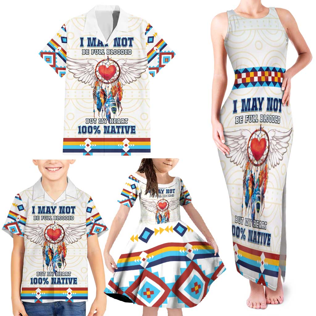 Native American Love Family Matching Tank Maxi Dress and Hawaiian Shirt Dream Catcher With Angel Wings