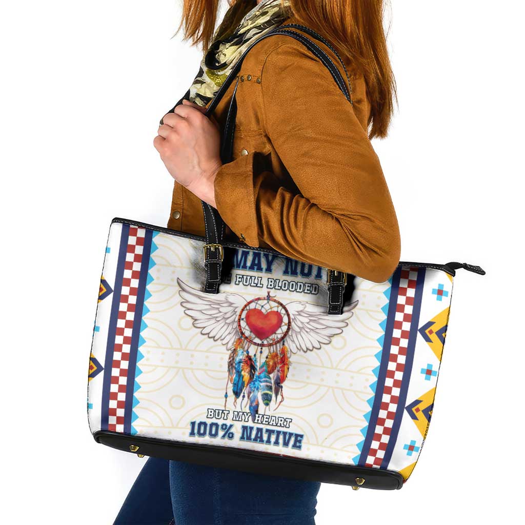Native American Love Leather Tote Bag Dream Catcher With Angel Wings