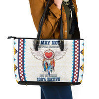 Native American Love Leather Tote Bag Dream Catcher With Angel Wings