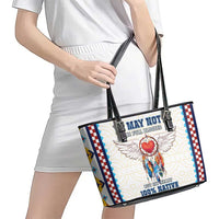 Native American Love Leather Tote Bag Dream Catcher With Angel Wings