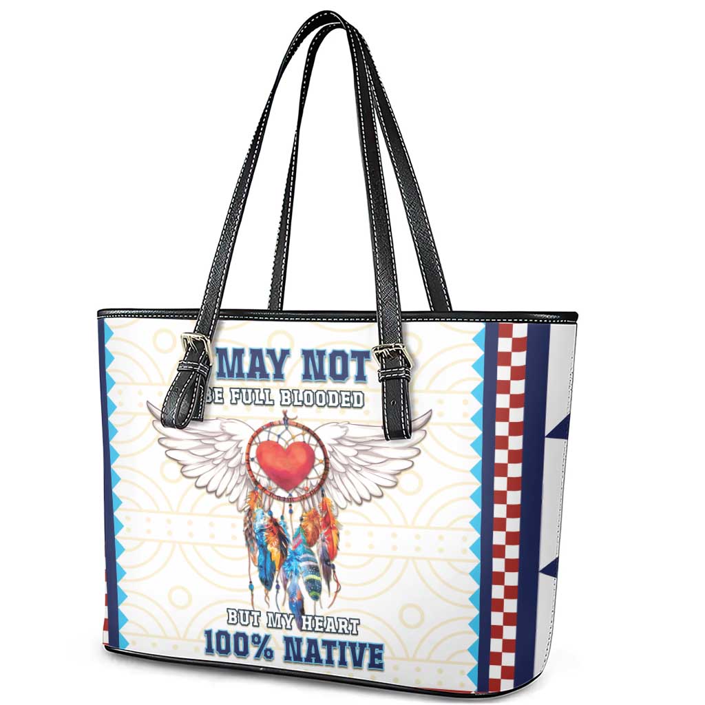 Native American Love Leather Tote Bag Dream Catcher With Angel Wings