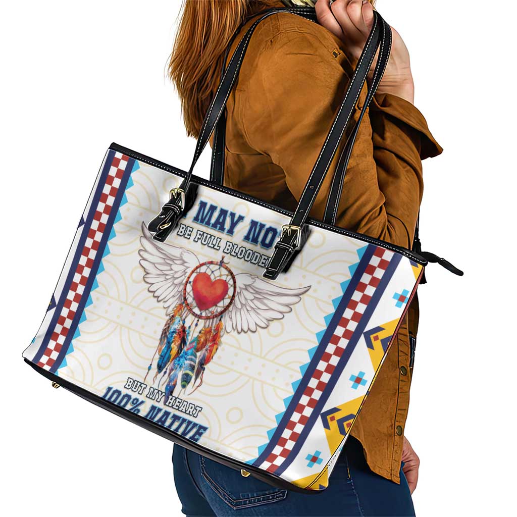 Native American Love Leather Tote Bag Dream Catcher With Angel Wings