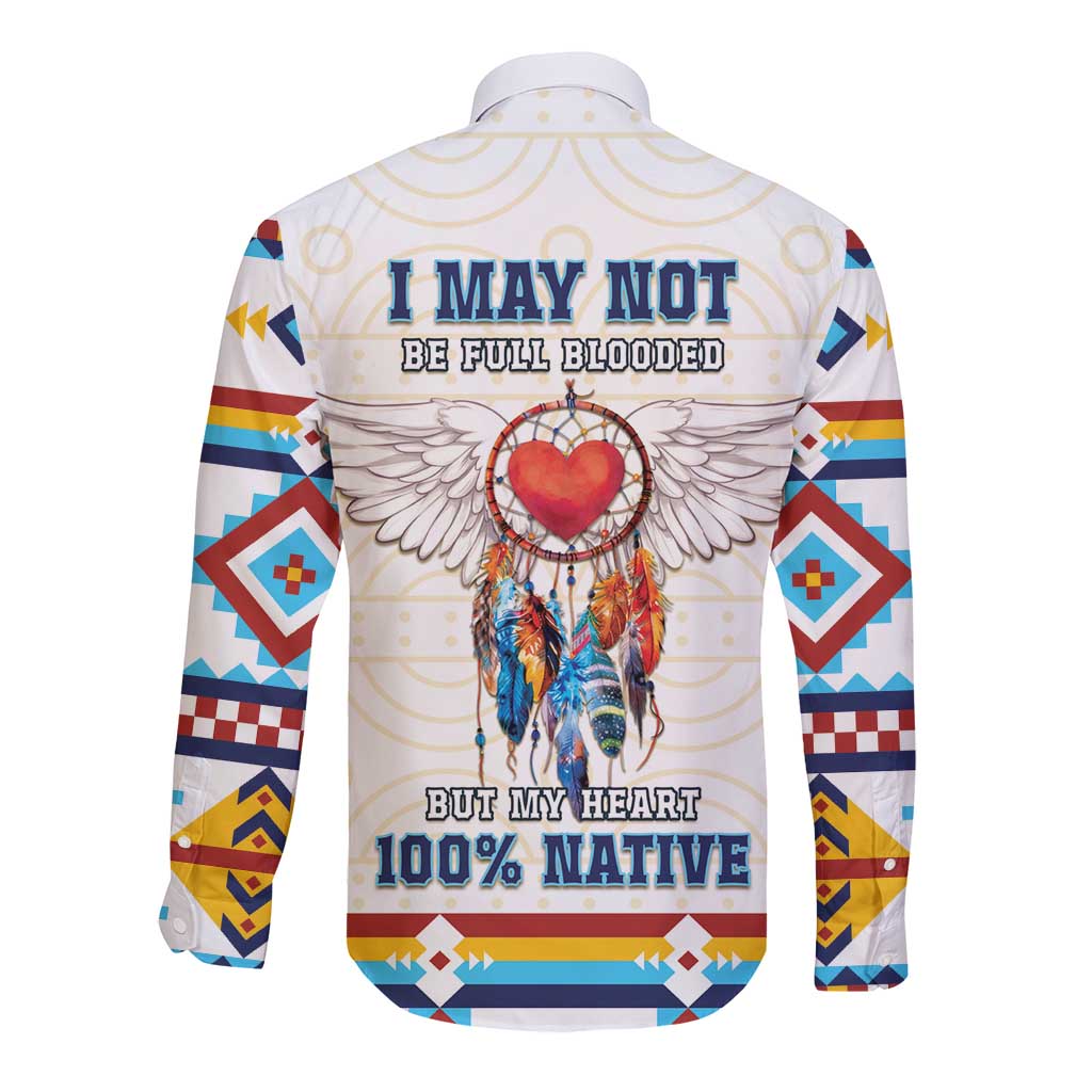 Native American Love Long Sleeve Button Shirt Dream Catcher With Angel Wings