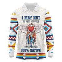 Native American Love Long Sleeve Polo Shirt Dream Catcher With Angel Wings
