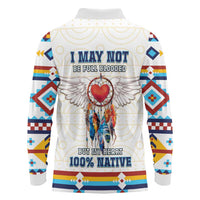 Native American Love Long Sleeve Polo Shirt Dream Catcher With Angel Wings