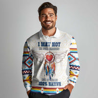 Native American Love Long Sleeve Polo Shirt Dream Catcher With Angel Wings