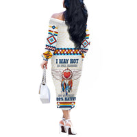 Native American Love Off The Shoulder Long Sleeve Dress Dream Catcher With Angel Wings