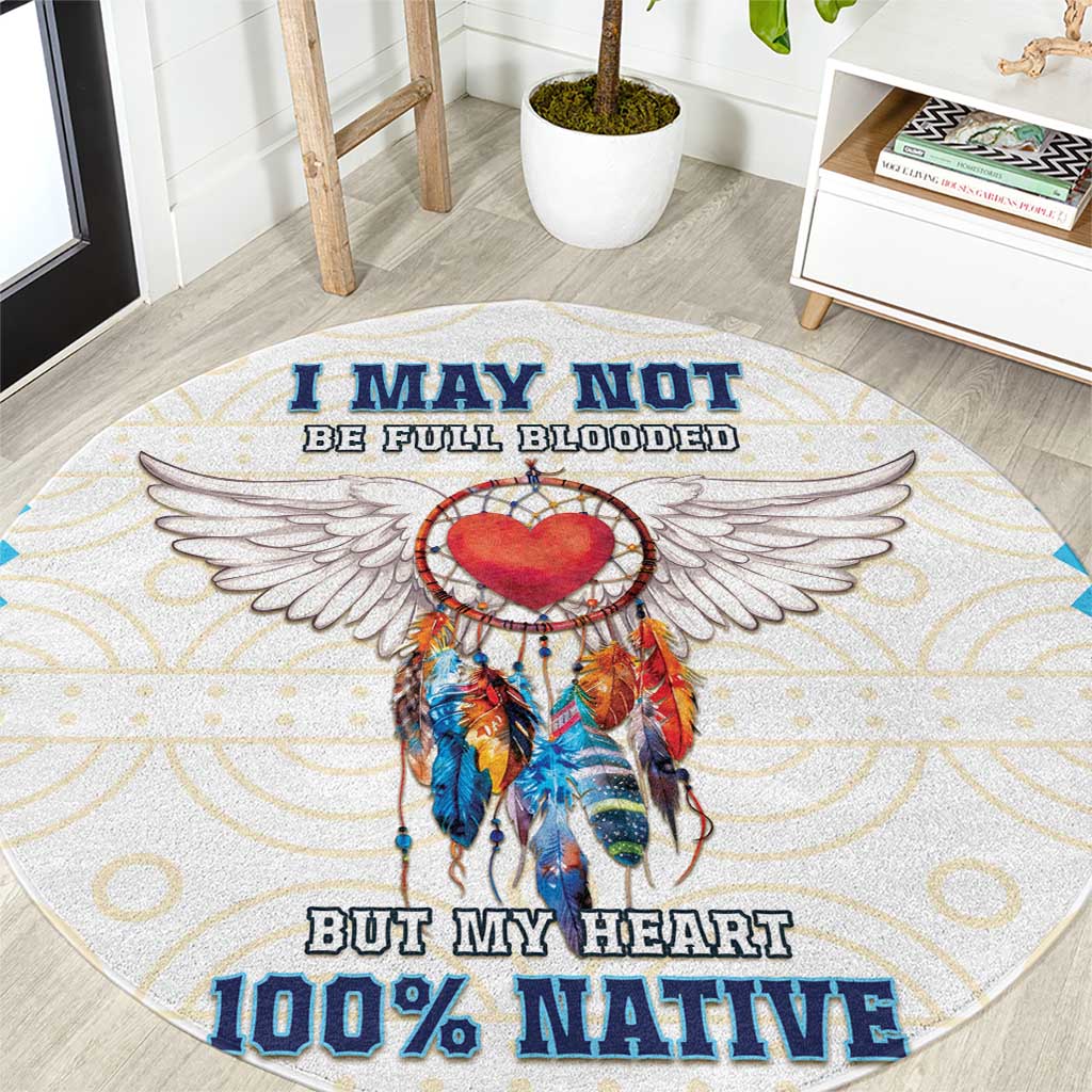 Native American Love Round Carpet Dream Catcher With Angel Wings