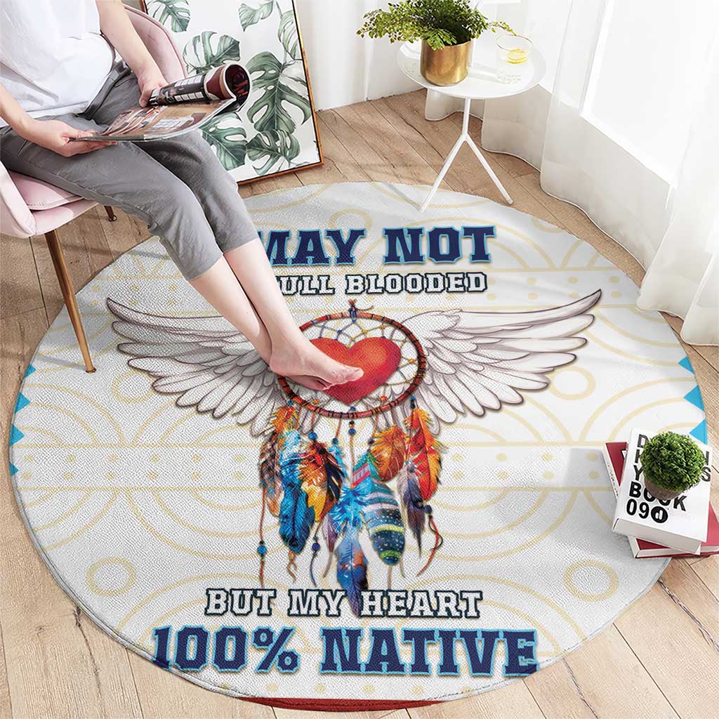 Native American Love Round Carpet Dream Catcher With Angel Wings