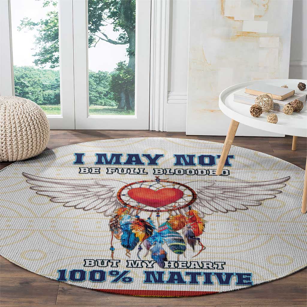 Native American Love Round Carpet Dream Catcher With Angel Wings