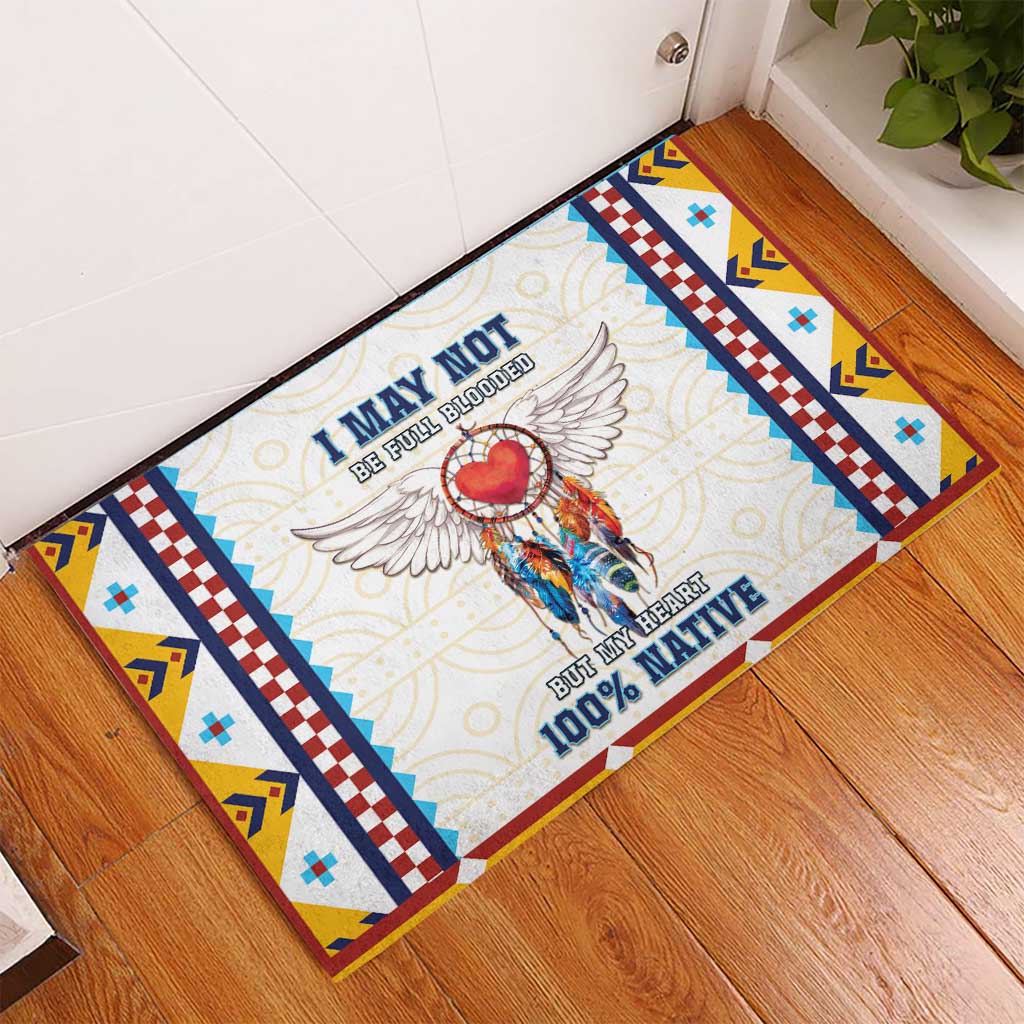 Native American Love Rubber Doormat Dream Catcher With Angel Wings