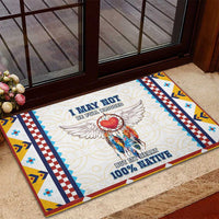 Native American Love Rubber Doormat Dream Catcher With Angel Wings