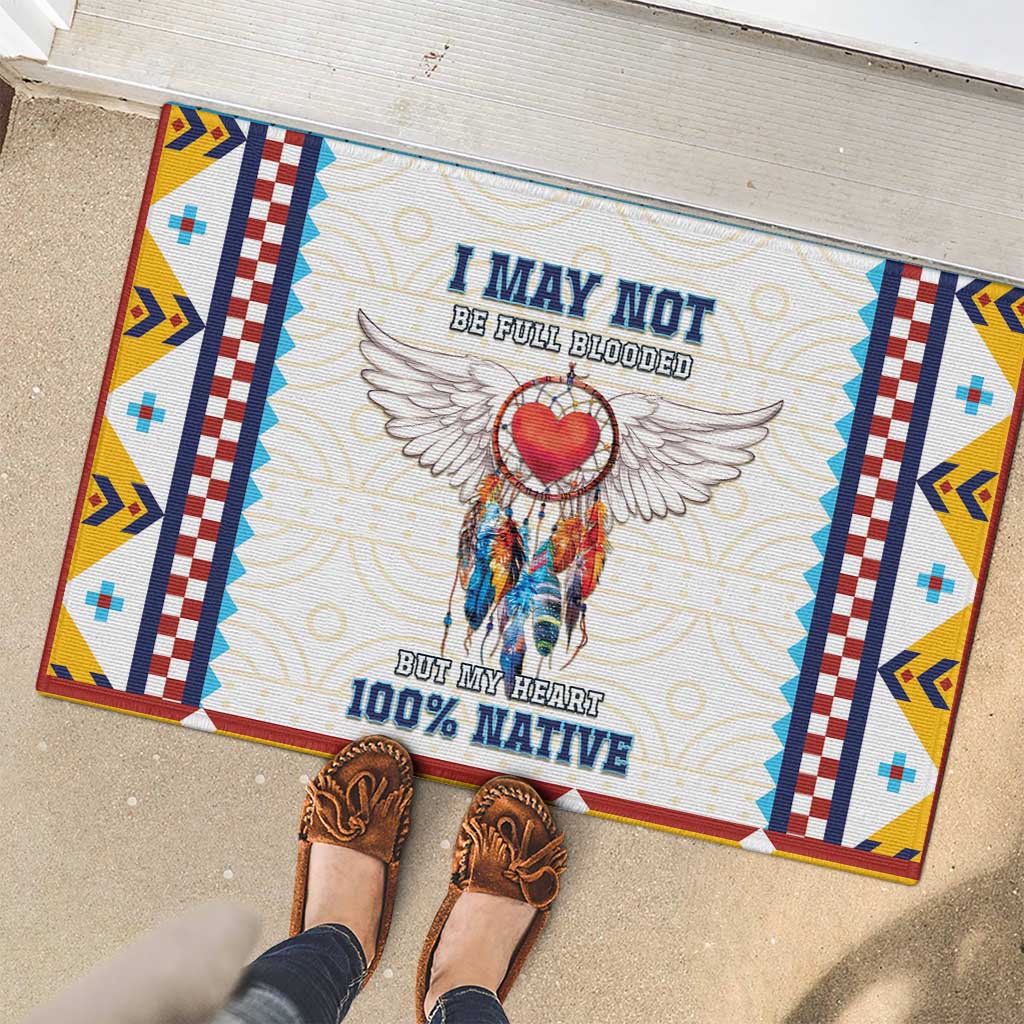 Native American Love Rubber Doormat Dream Catcher With Angel Wings
