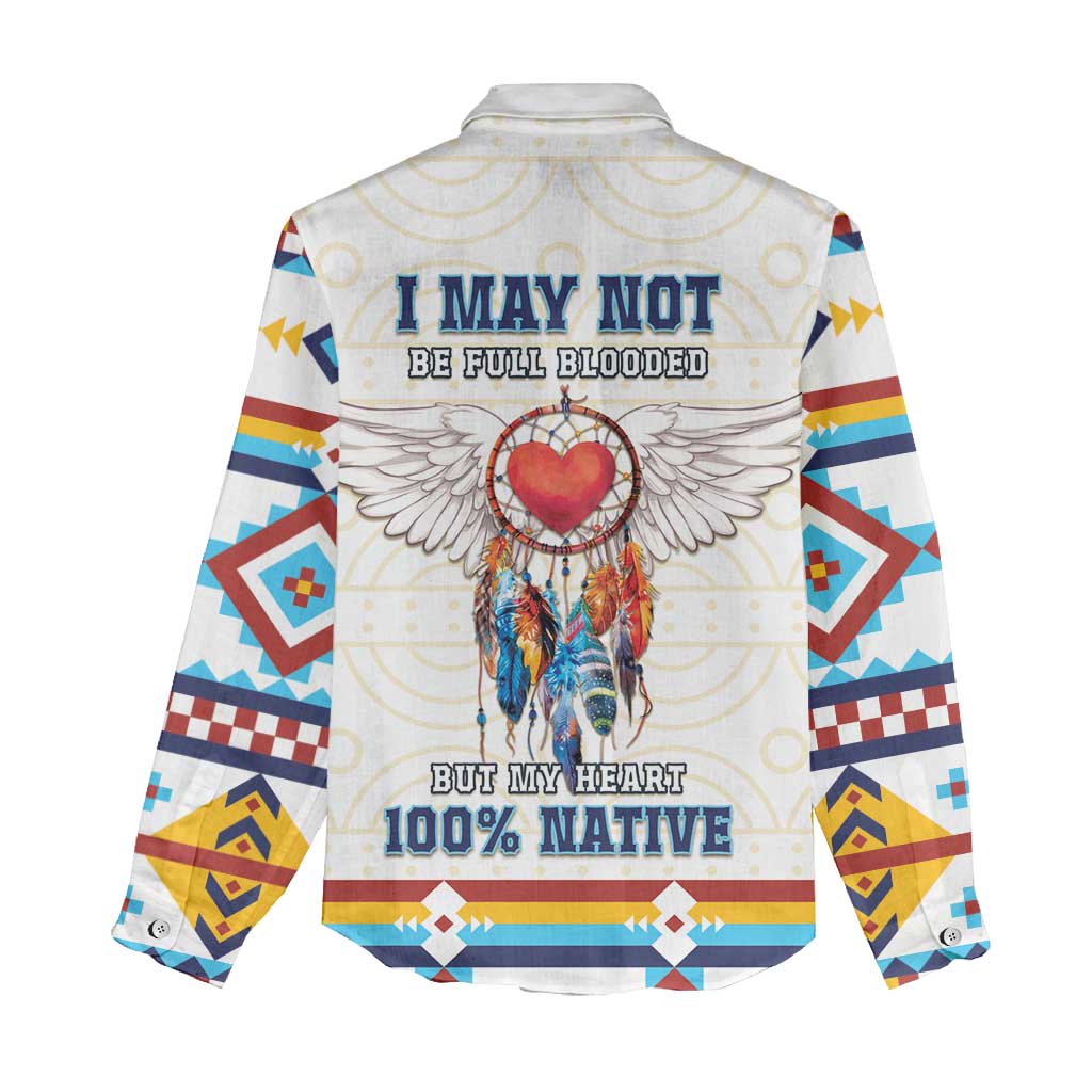 Native American Love Women Casual Shirt Dream Catcher With Angel Wings