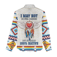 Native American Love Women Casual Shirt Dream Catcher With Angel Wings