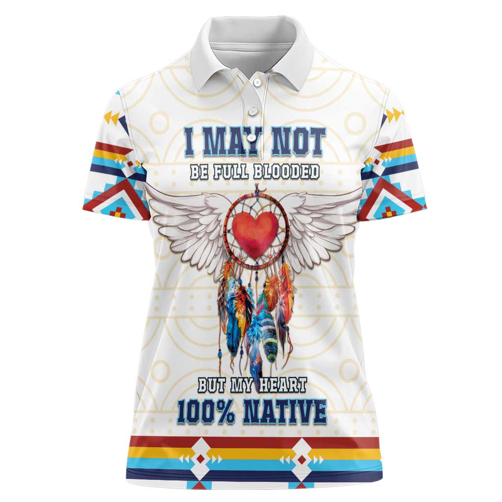 Native American Love Women Polo Shirt Dream Catcher With Angel Wings