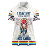 Native American Love Women Polo Shirt Dream Catcher With Angel Wings