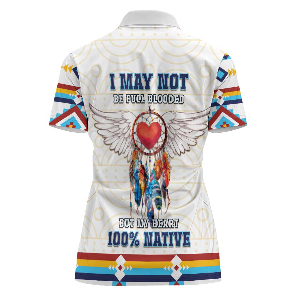 Native American Love Women Polo Shirt Dream Catcher With Angel Wings