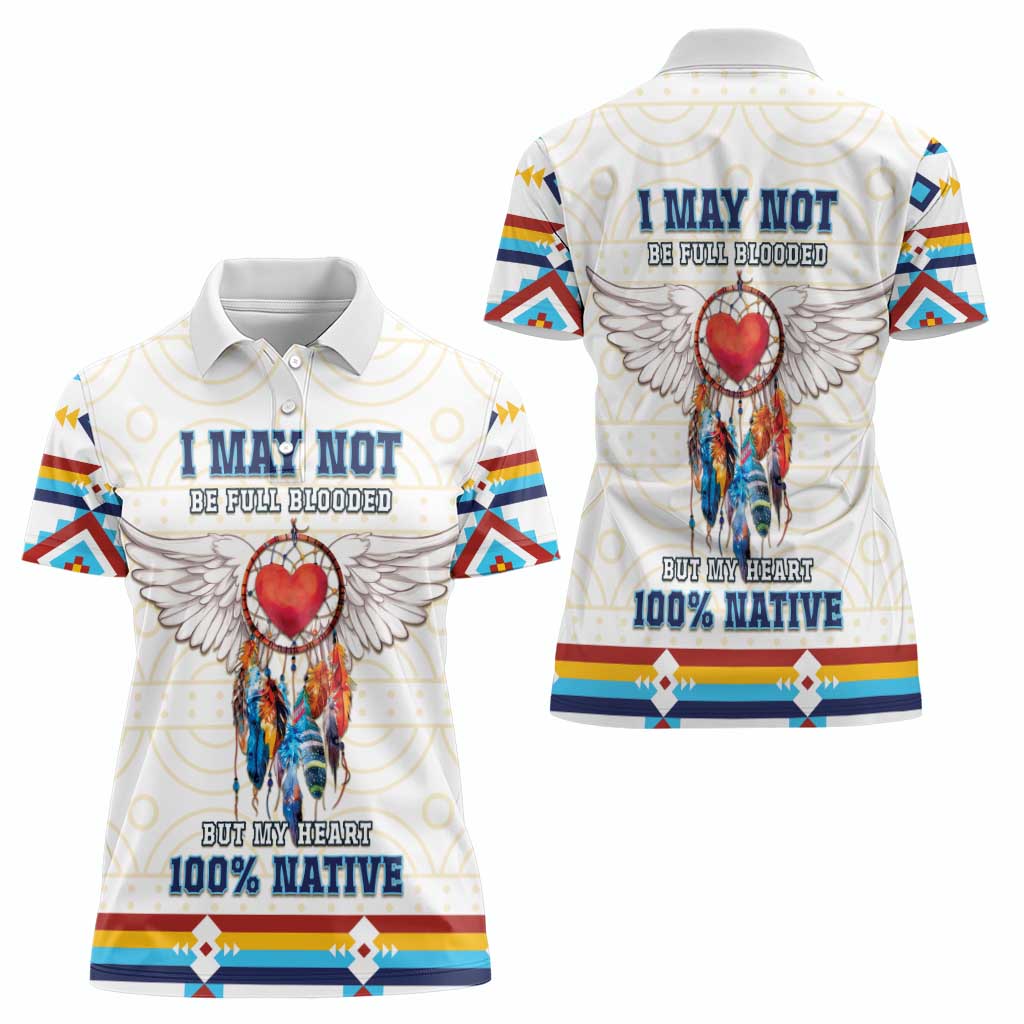 Native American Love Women Polo Shirt Dream Catcher With Angel Wings