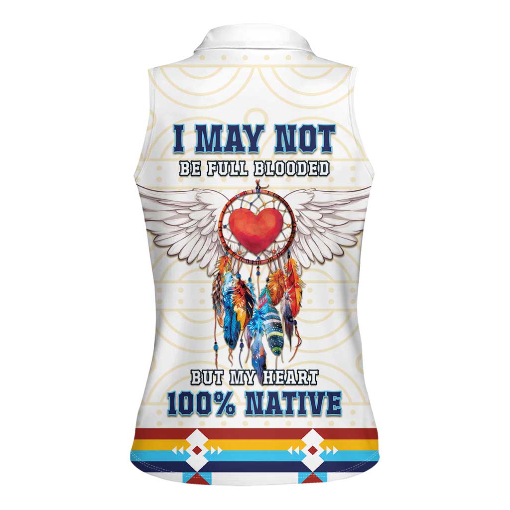 Native American Love Women Sleeveless Polo Shirt Dream Catcher With Angel Wings