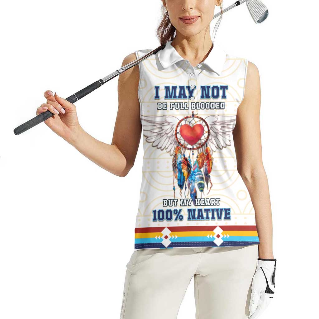 Native American Love Women Sleeveless Polo Shirt Dream Catcher With Angel Wings