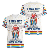 Native American Love Women V-Neck T-Shirt Dream Catcher With Angel Wings
