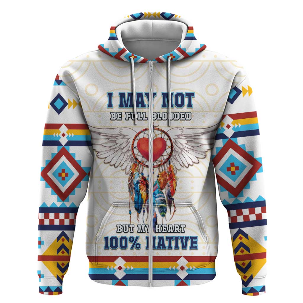 Native American Love Zip Hoodie Dream Catcher With Angel Wings