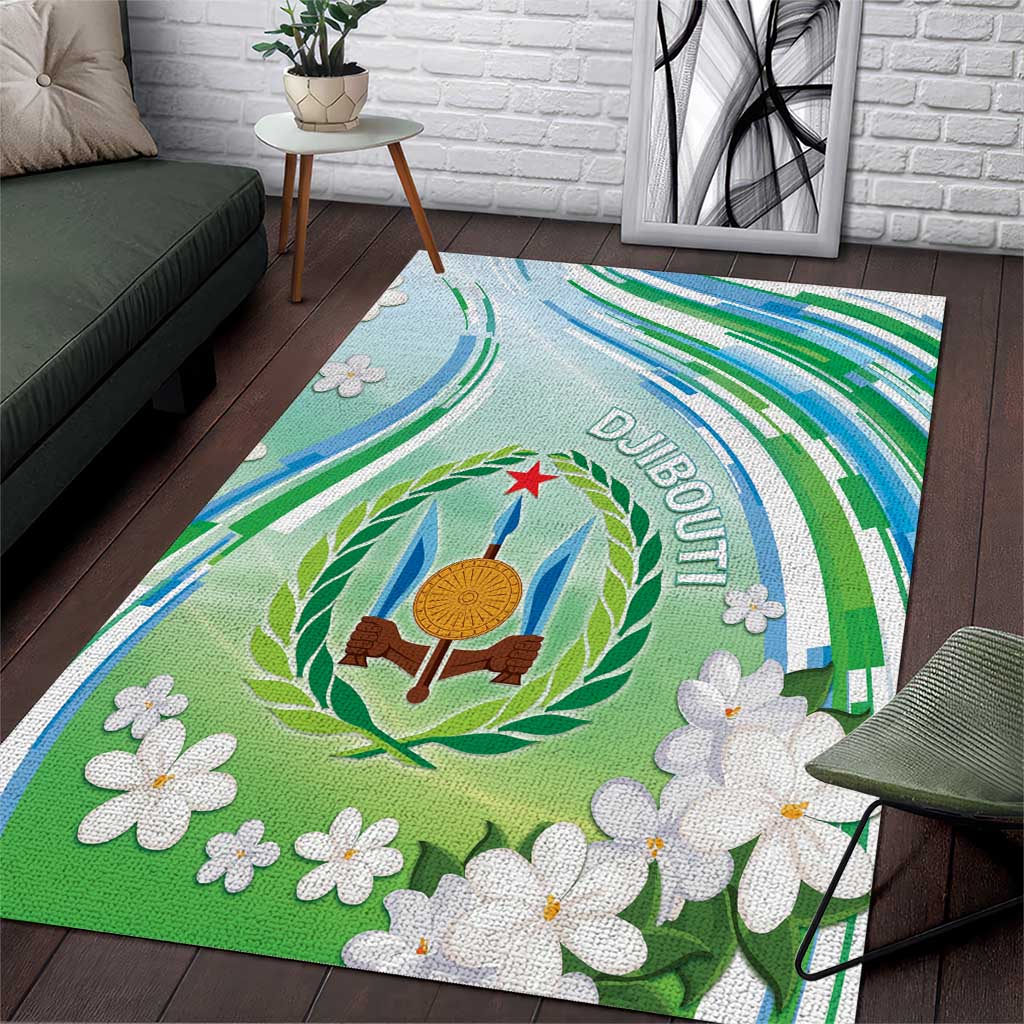Djibouti Area Rug Jabuuti Emblem With Jasmine