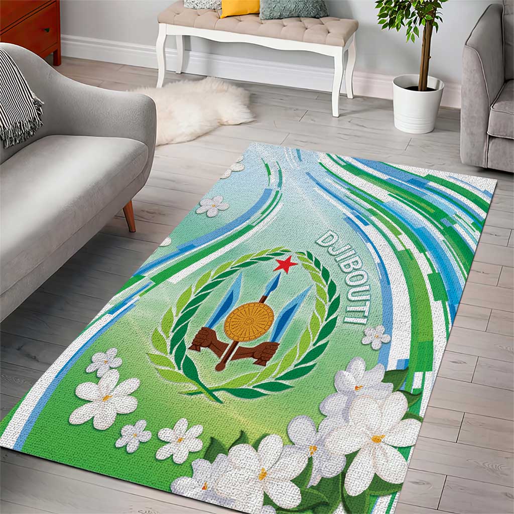 Djibouti Area Rug Jabuuti Emblem With Jasmine
