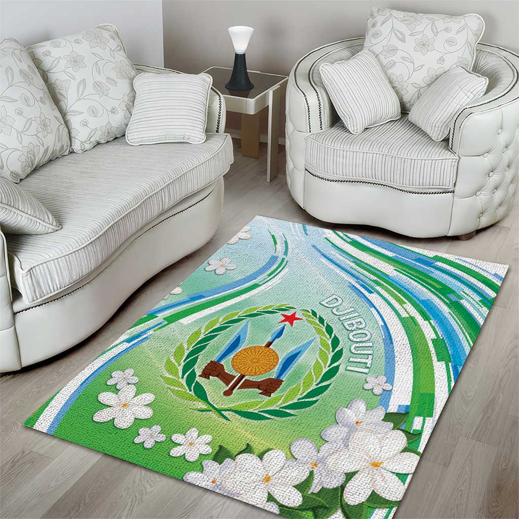 Djibouti Area Rug Jabuuti Emblem With Jasmine
