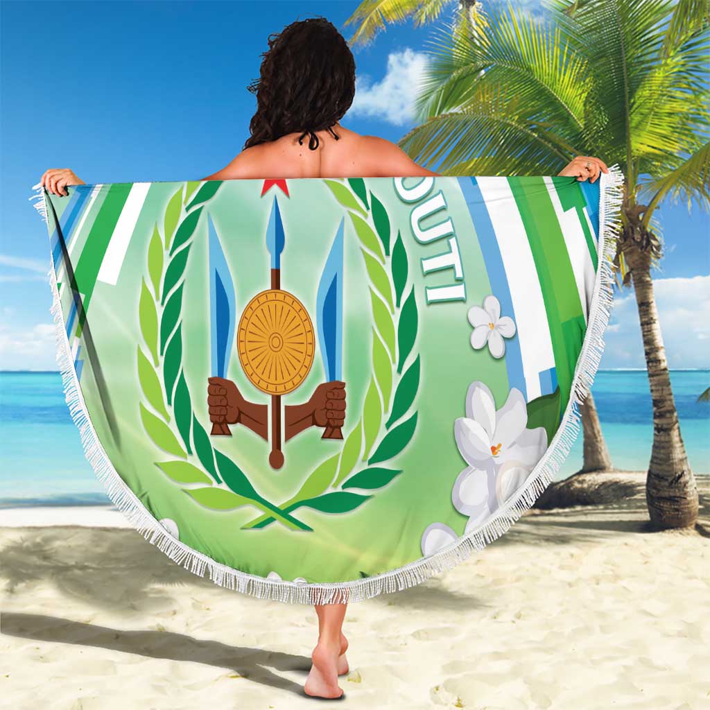 Djibouti Beach Blanket Jabuuti Emblem With Jasmine