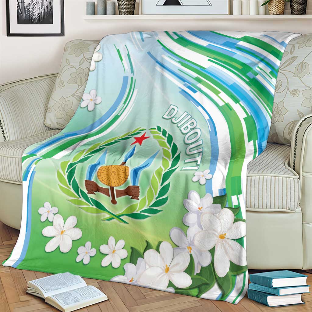 Djibouti Blanket Jabuuti Emblem With Jasmine