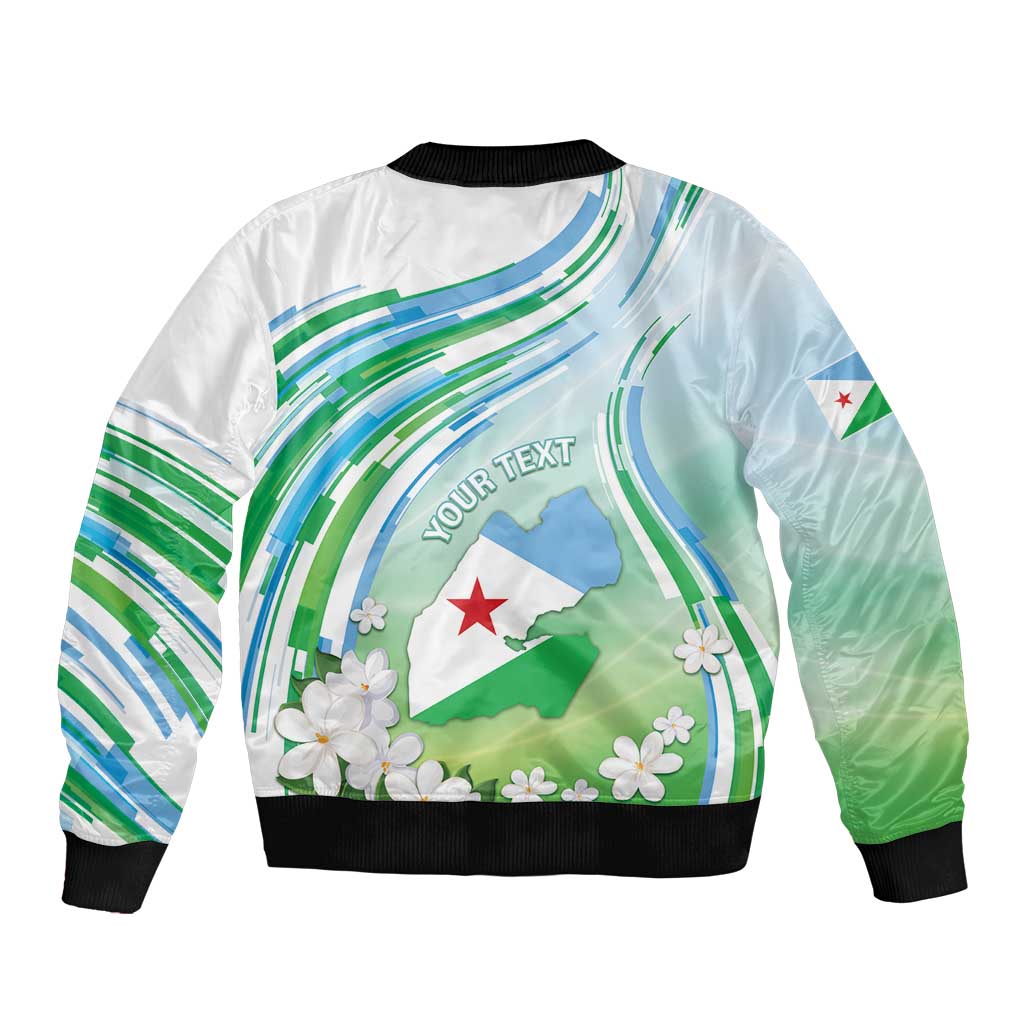 Personalised Djibouti Bomber Jacket Jabuuti Emblem With Jasmine